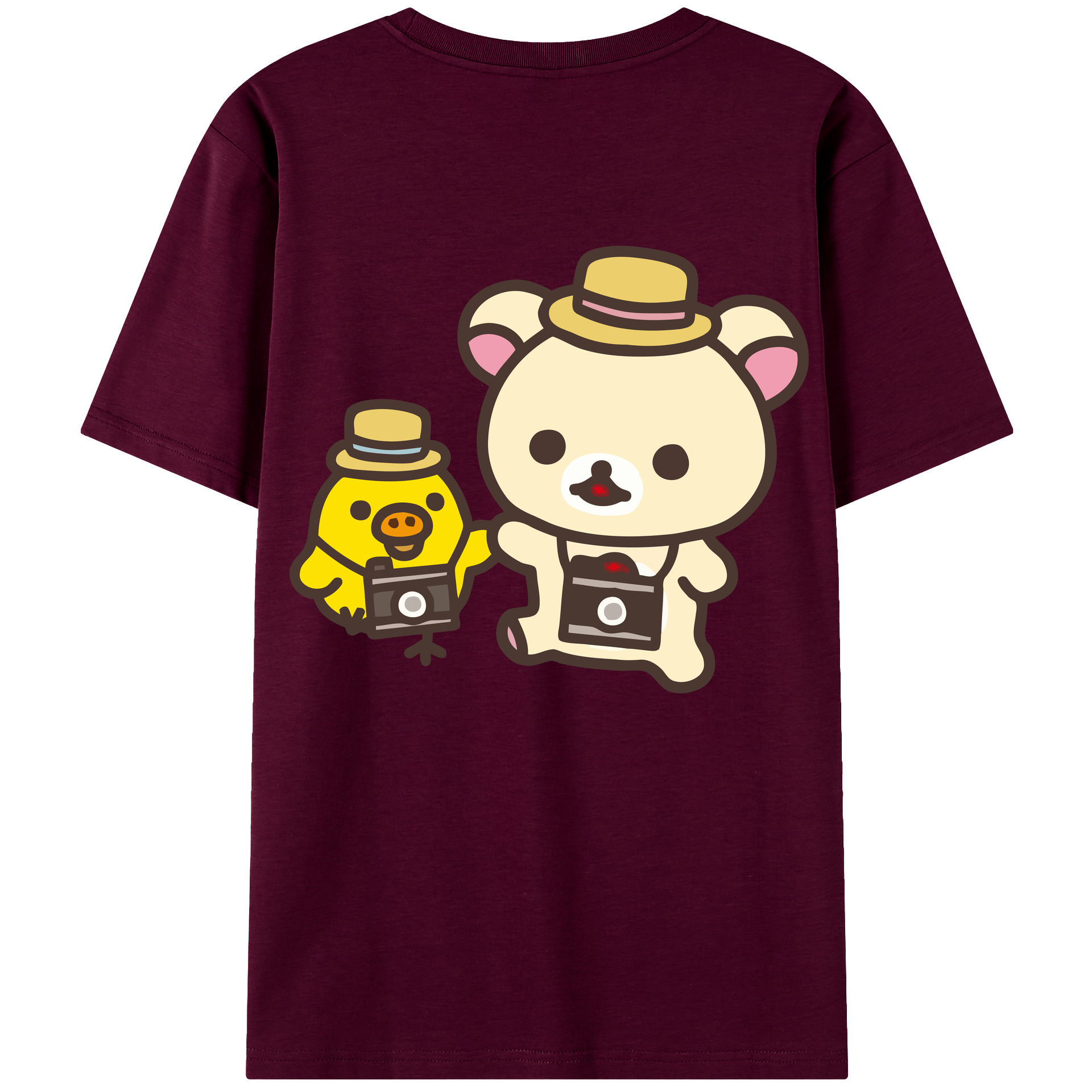 （画像用） リラックマ リラックマ キイロイトリ Rilakkuma Korilakkuma Kiiroitori レディース半袖Tシャツ(バックプリント)